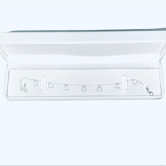 Jewelry - 🆕925 Sterling Silver heart charm anklet